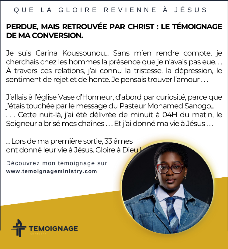 PERDUE, MAIS RETROUVÉE PAR CHRIST, LE TEMOIGNAGE DE MA CONVERSION